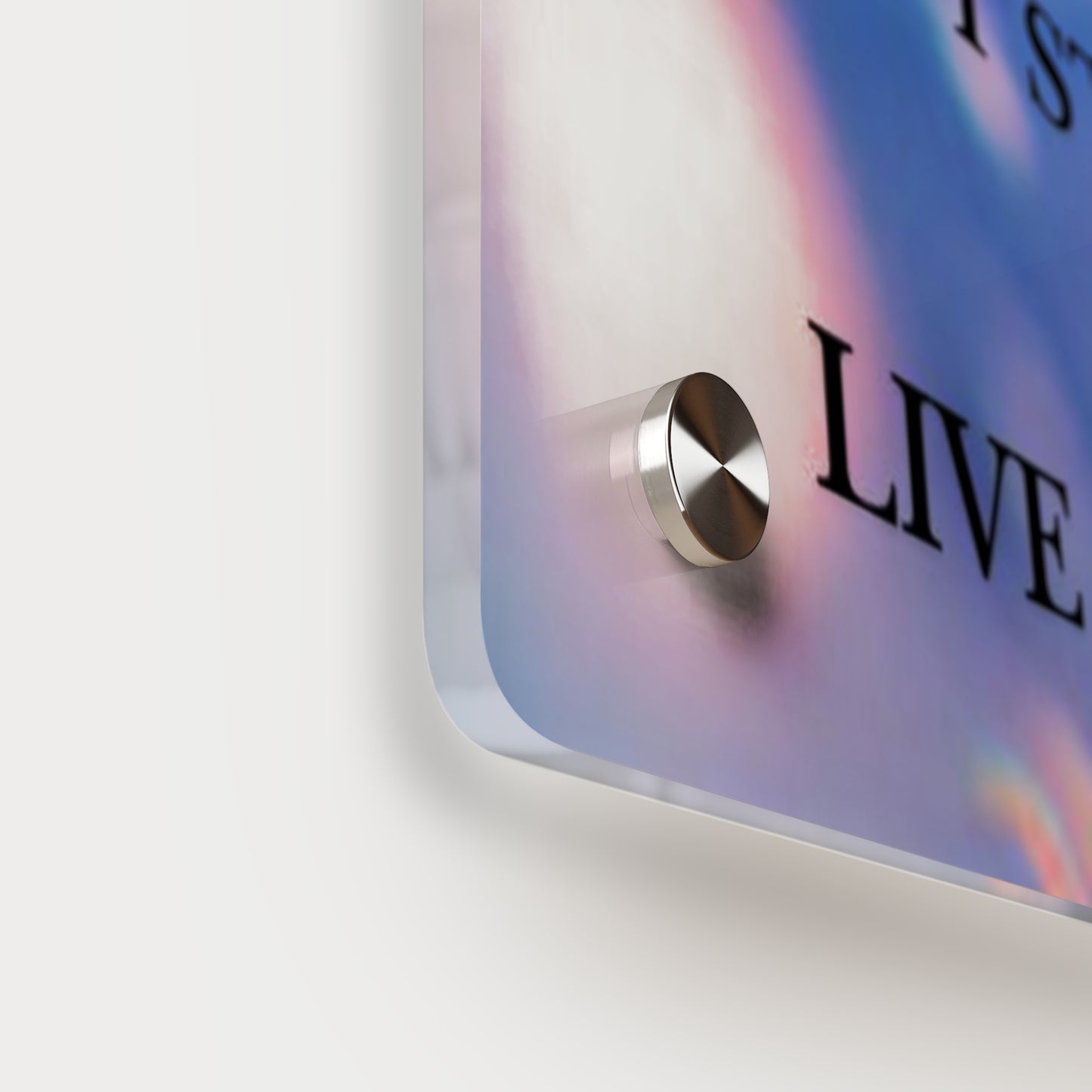 Inspirational Kitten Acrylic Wall Art Panel — "Live in the Present Moment"