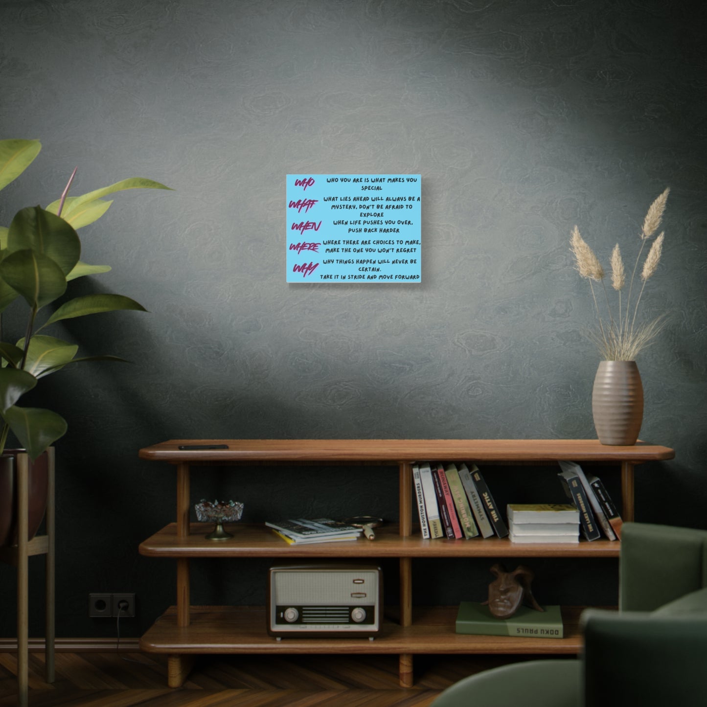 Inspirational 'Who What When Where Why' Matte Canvas Art