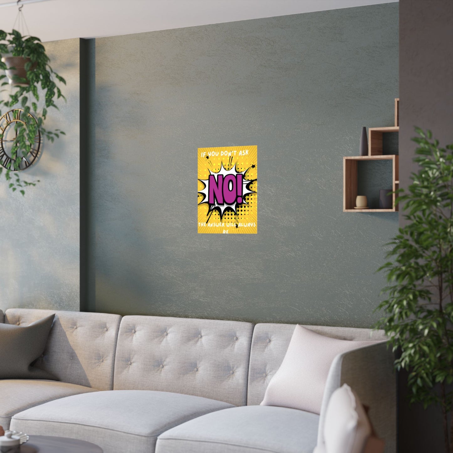 NO! Pop Art Satin Poster