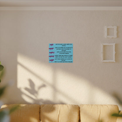 Matte Canvas Wall Art — Motivational 'Who What When Where Why' Inspirational Quote Print