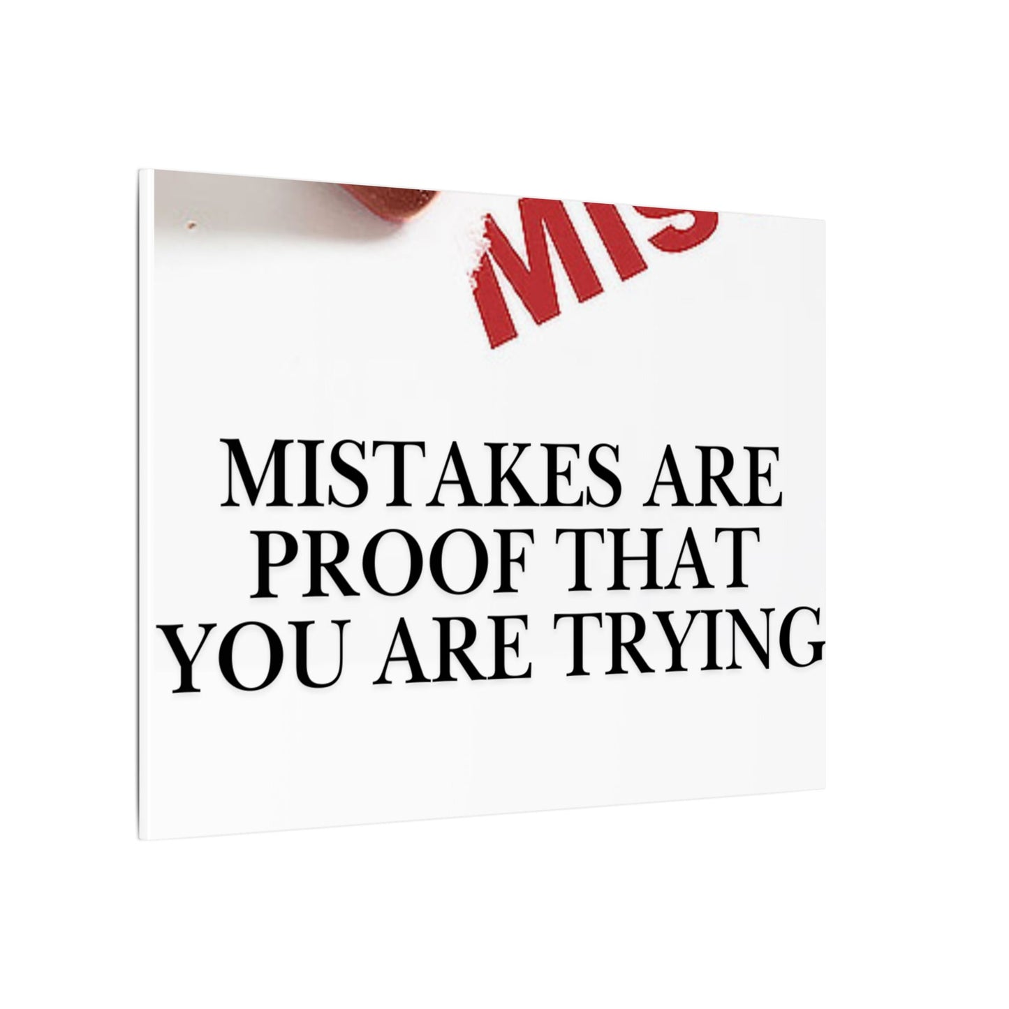 Motivational Canvas Print – "Mistakes Are Proof That You Are Trying" - Horizontal