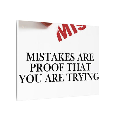 Motivational Canvas Print – "Mistakes Are Proof That You Are Trying" - Horizontal