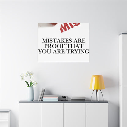 Motivational Canvas Print – "Mistakes Are Proof That You Are Trying" - Horizontal
