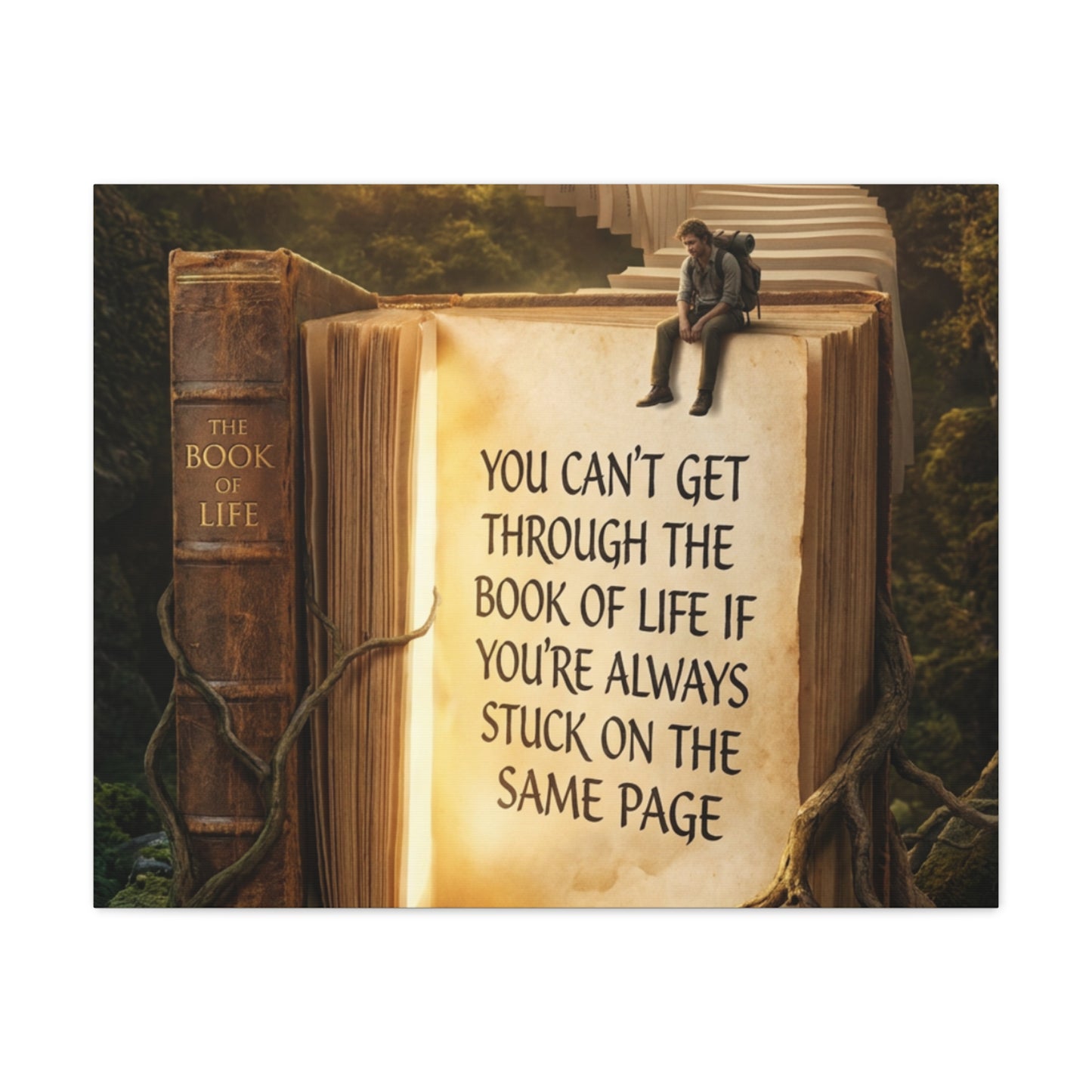 Inspirational Canvas Wall Art — "You Can't Get Through the Book of Life" Quote