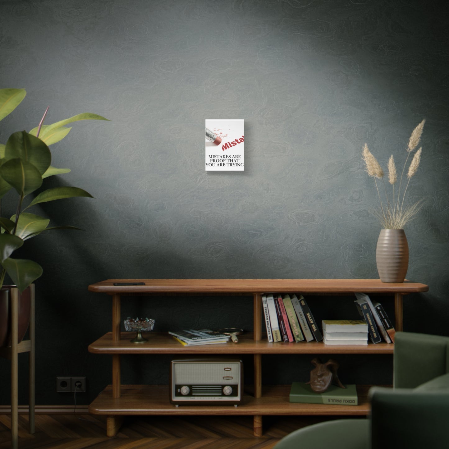 Mistakes Are Proof That You Are Trying — Matte Stretched Canvas Wall Art (Vertical)