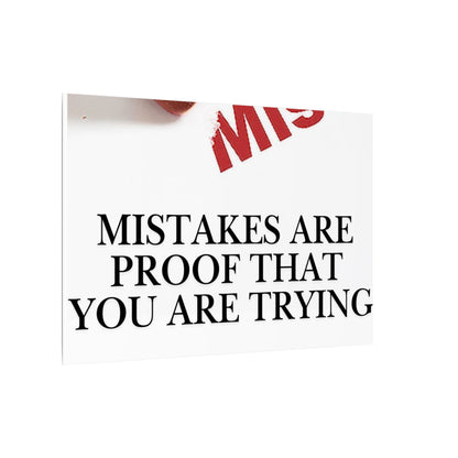 Motivational Canvas Print – "Mistakes Are Proof That You Are Trying" - Horizontal