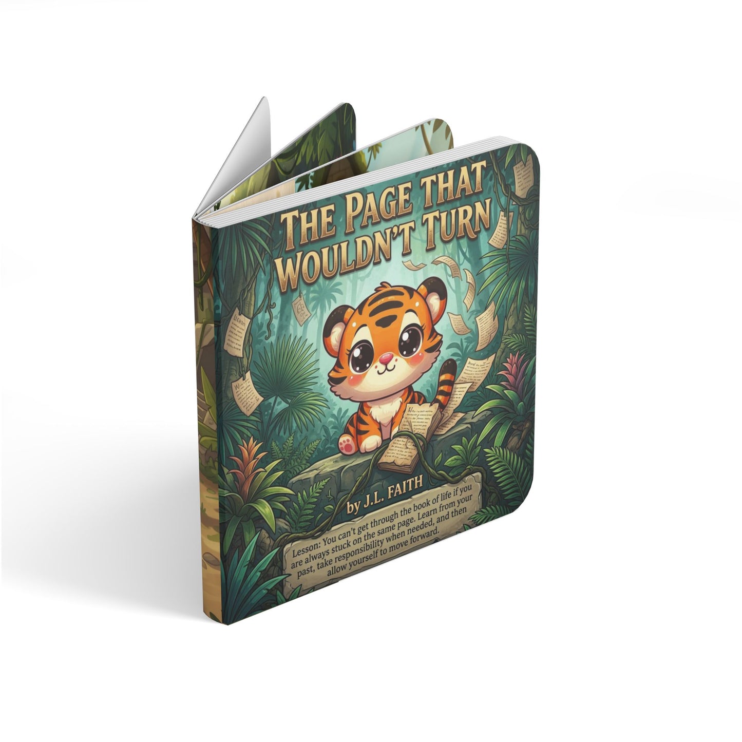 Board Book — The Page That Wouldn't Turn: Toddler Tiger Story about Regret & Second Chances