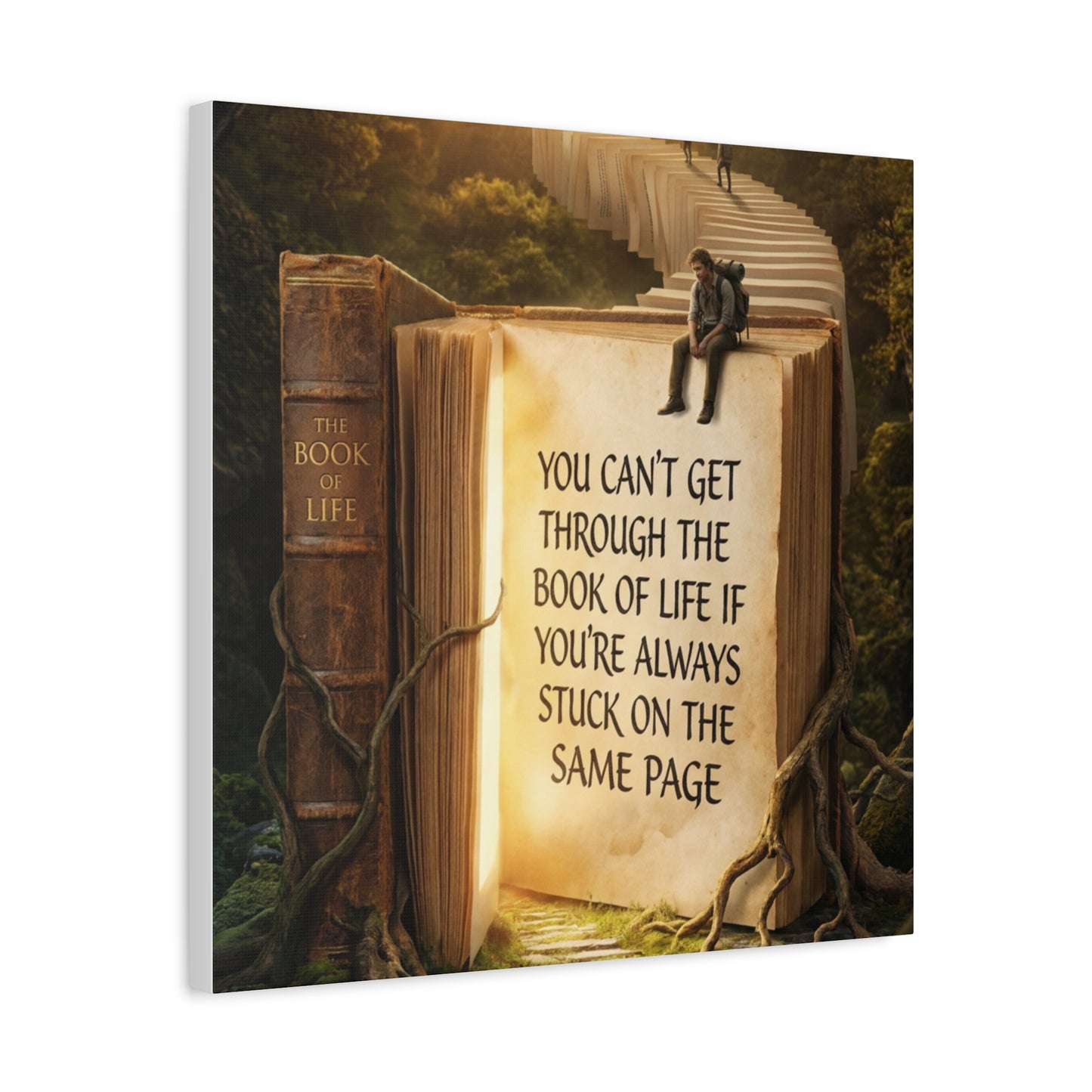Inspirational Canvas Wall Art — "You Can't Get Through the Book of Life" Quote