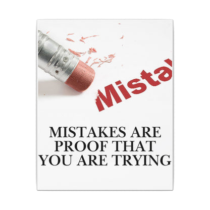 Inspirational Canvas Wall Art - "Mistakes Are Proof That You Are Trying" - Vertical