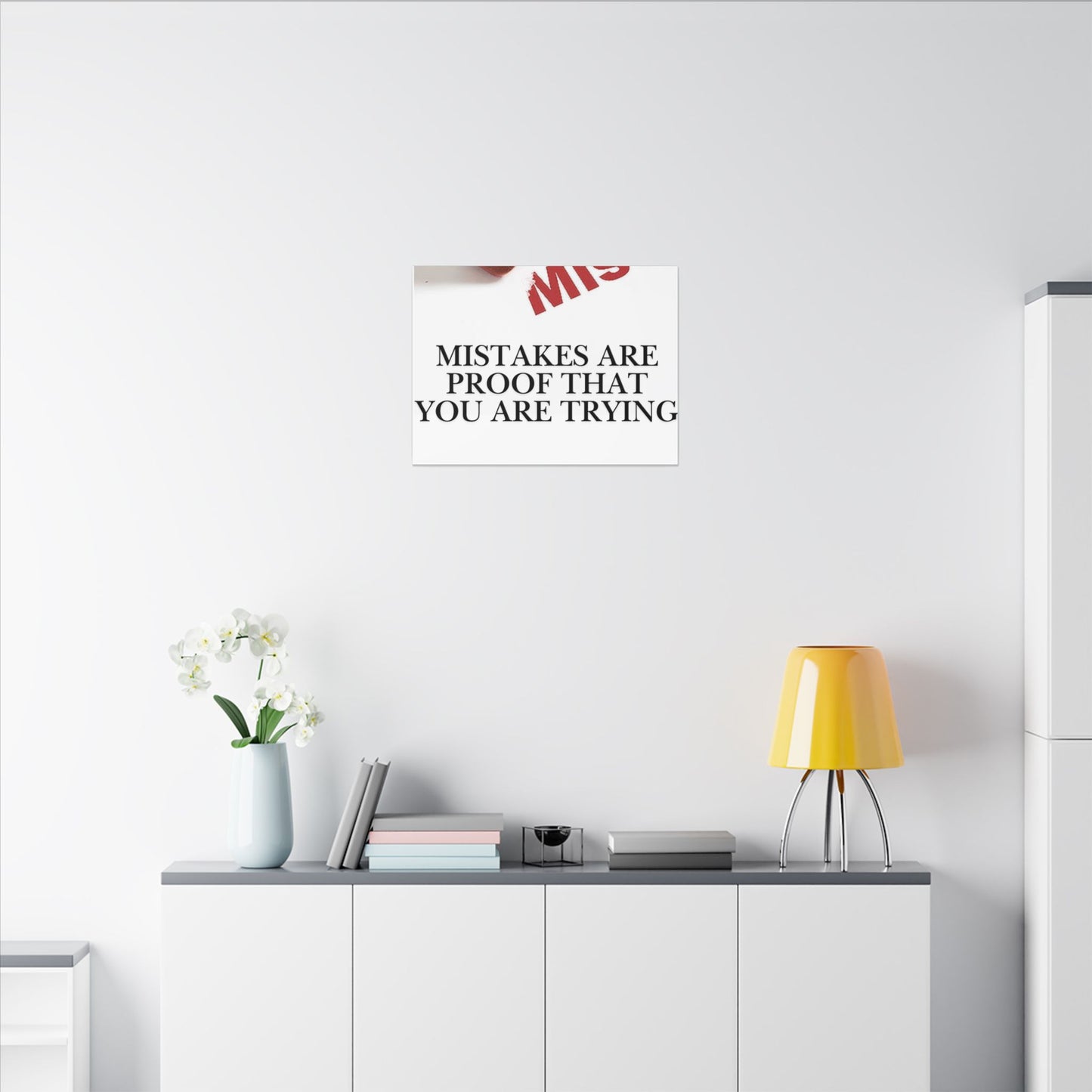 Motivational Canvas Print – "Mistakes Are Proof That You Are Trying" - Horizontal
