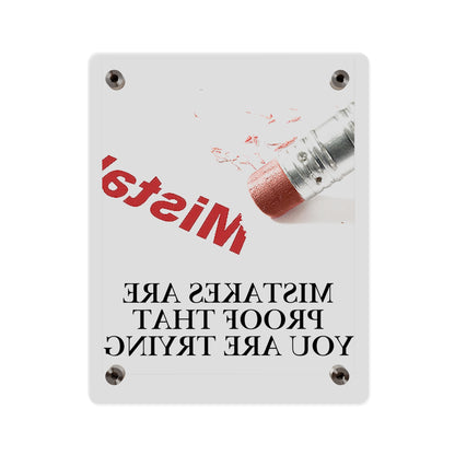 Acrylic Wall Art Panel — “Mistakes Are Proof That You Are Trying” Motivational Plaque