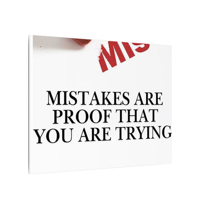 Motivational Canvas Print – "Mistakes Are Proof That You Are Trying" - Horizontal