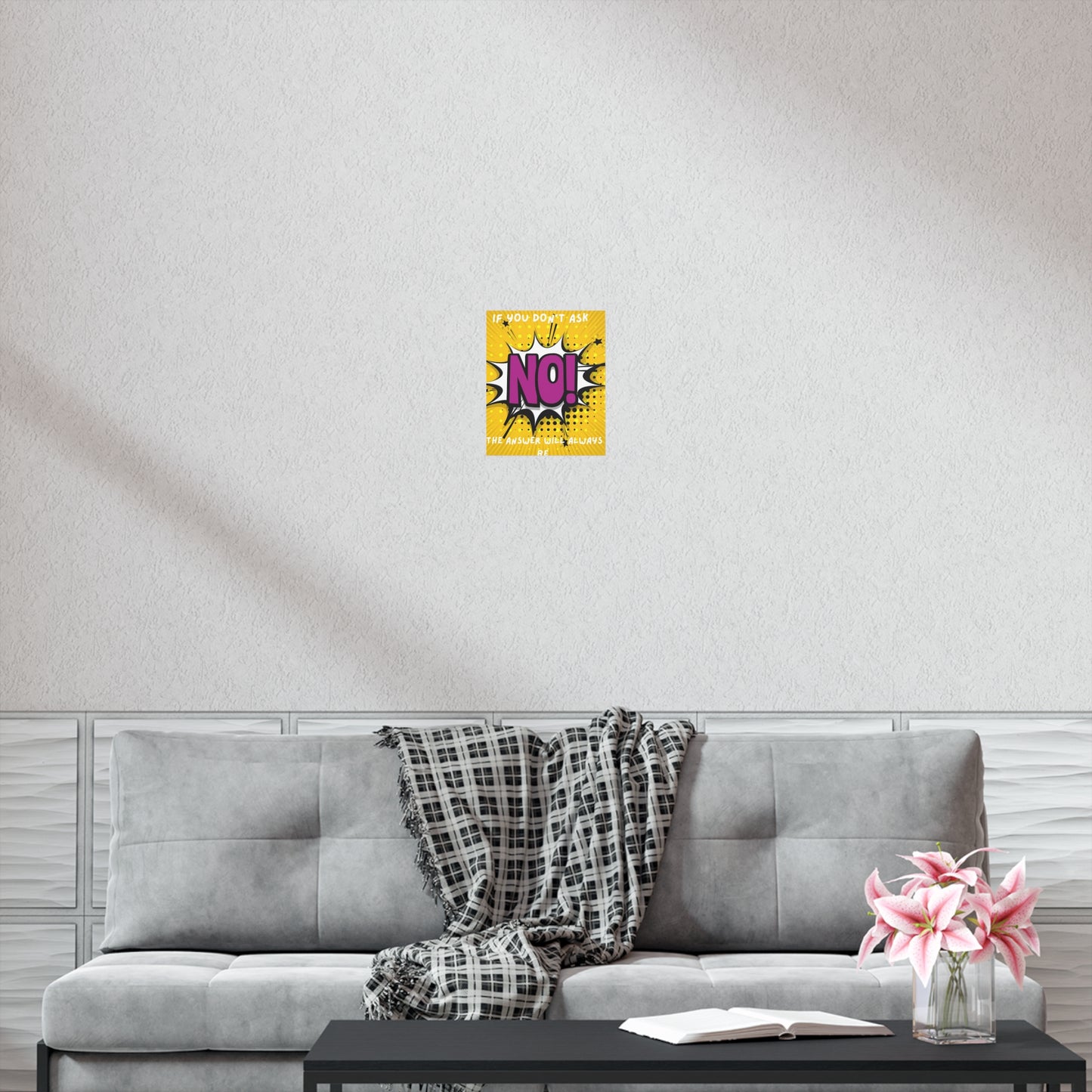 No! Pop Art Poster — "If You Don't Ask, The Answer Will Always Be No" Motivational Wall Art