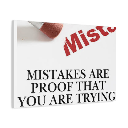 Motivational Canvas Wall Art – "Mistakes Are Proof That You Are Trying"