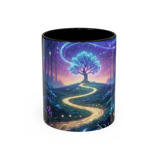Mystical Nightforest Coffee Mug — Enchanted Tree & Glowing Path 11/15oz