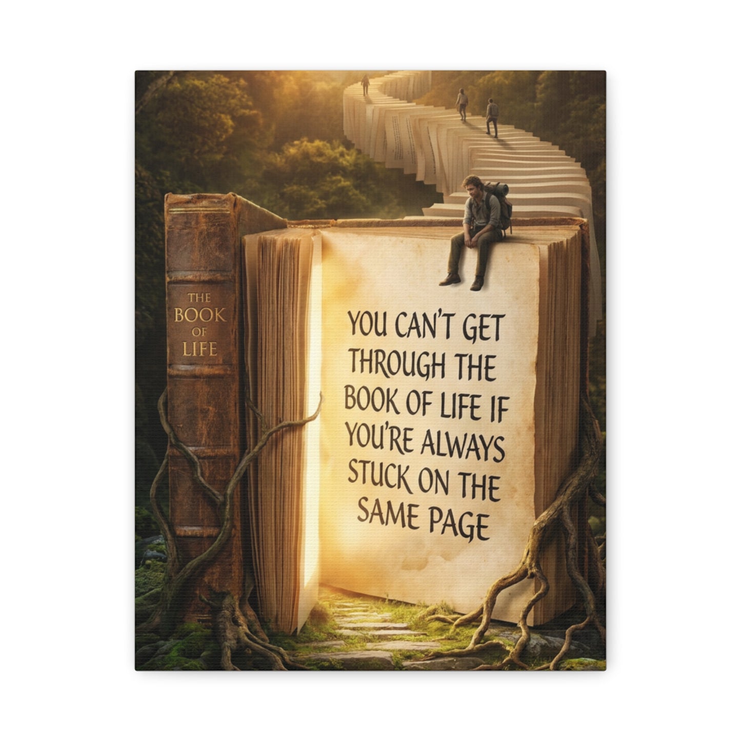 Inspirational Canvas Wall Art — "You Can't Get Through the Book of Life..."