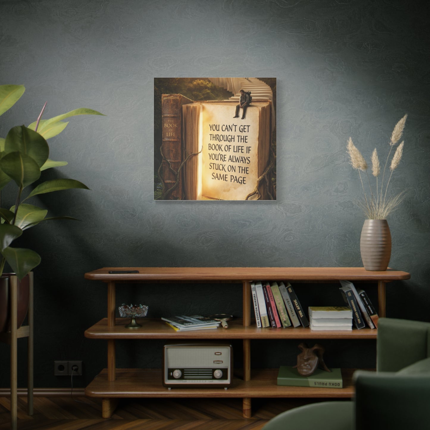 Inspirational Canvas Wall Art — "You Can't Get Through the Book of Life..."