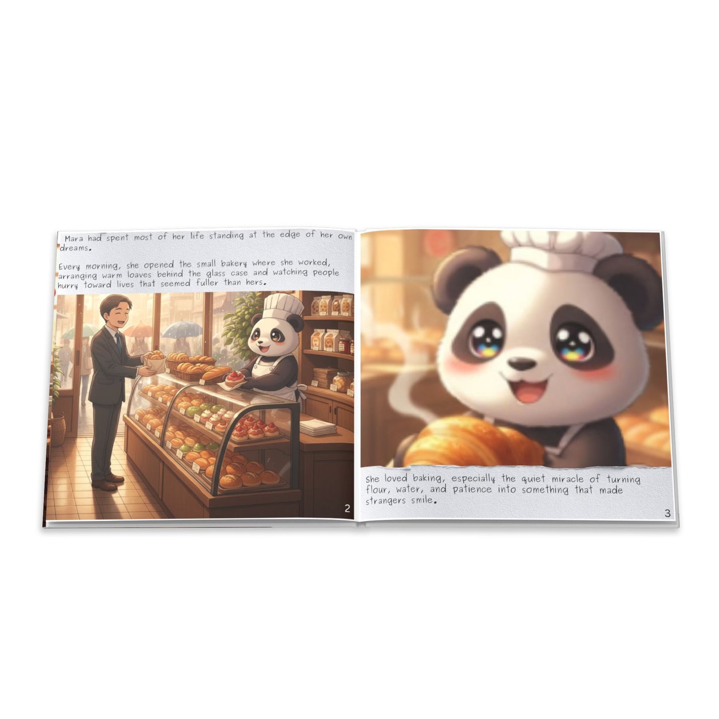 Hardcover Photo Book — “The Courage to Knead” Cute Panda Baking Keepsake
