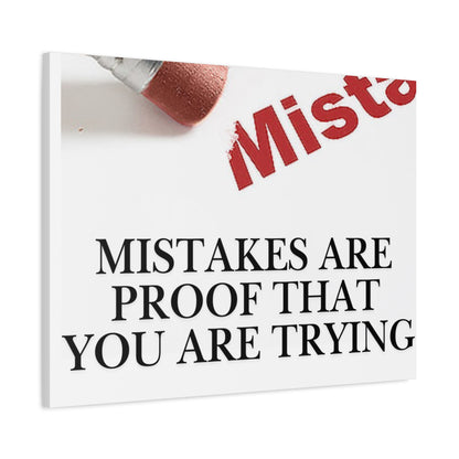 Motivational Canvas Wall Art – "Mistakes Are Proof That You Are Trying"