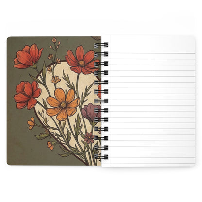 Inspirational Floral Journal — "Never Let the Odds…In Your Heart" Spiral Notebook
