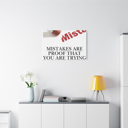 Motivational Canvas Wall Art – "Mistakes Are Proof That You Are Trying"