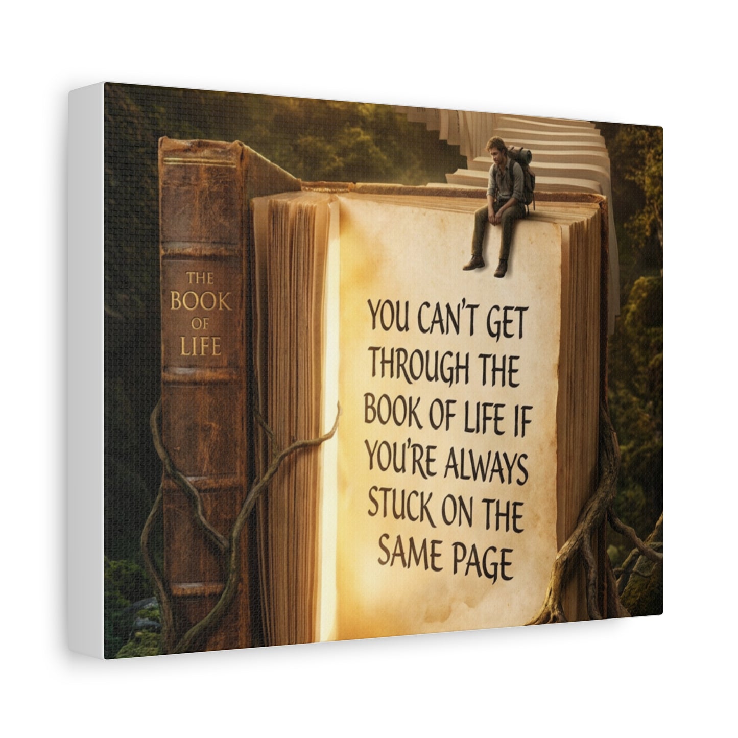 Inspirational Canvas Wall Art — "You Can't Get Through the Book of Life" Quote