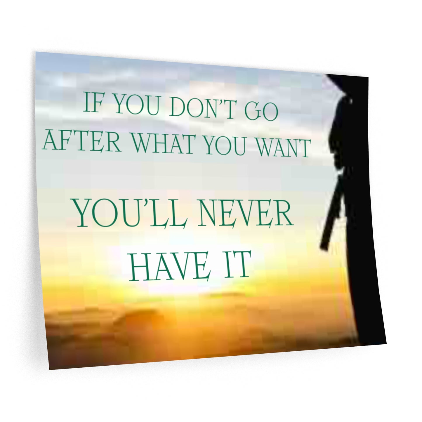 Inspirational Wall Decal — "If You Don't Go After What You Want, You'll Never Have It"