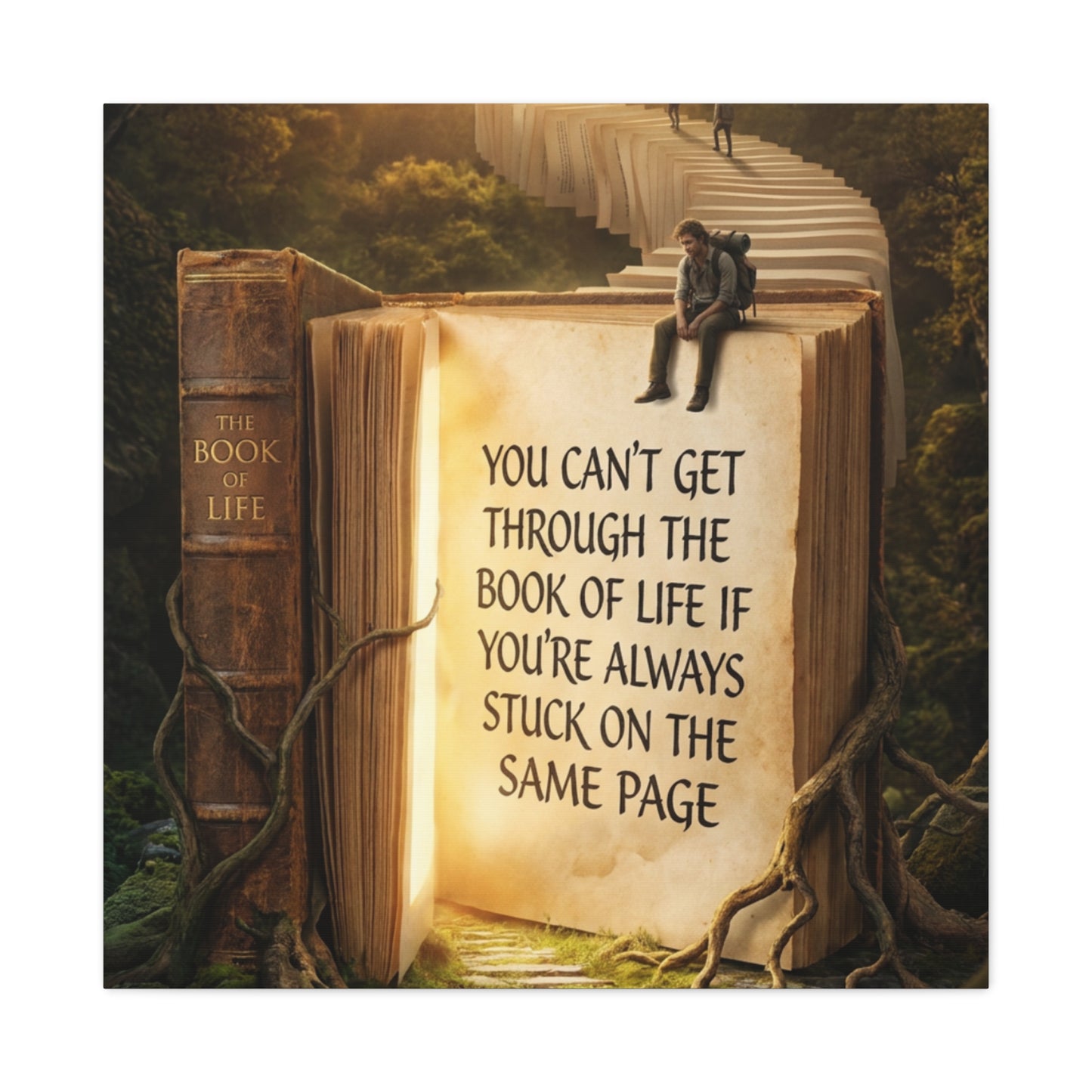 Inspirational Canvas Wall Art — "You Can't Get Through the Book of Life" Quote