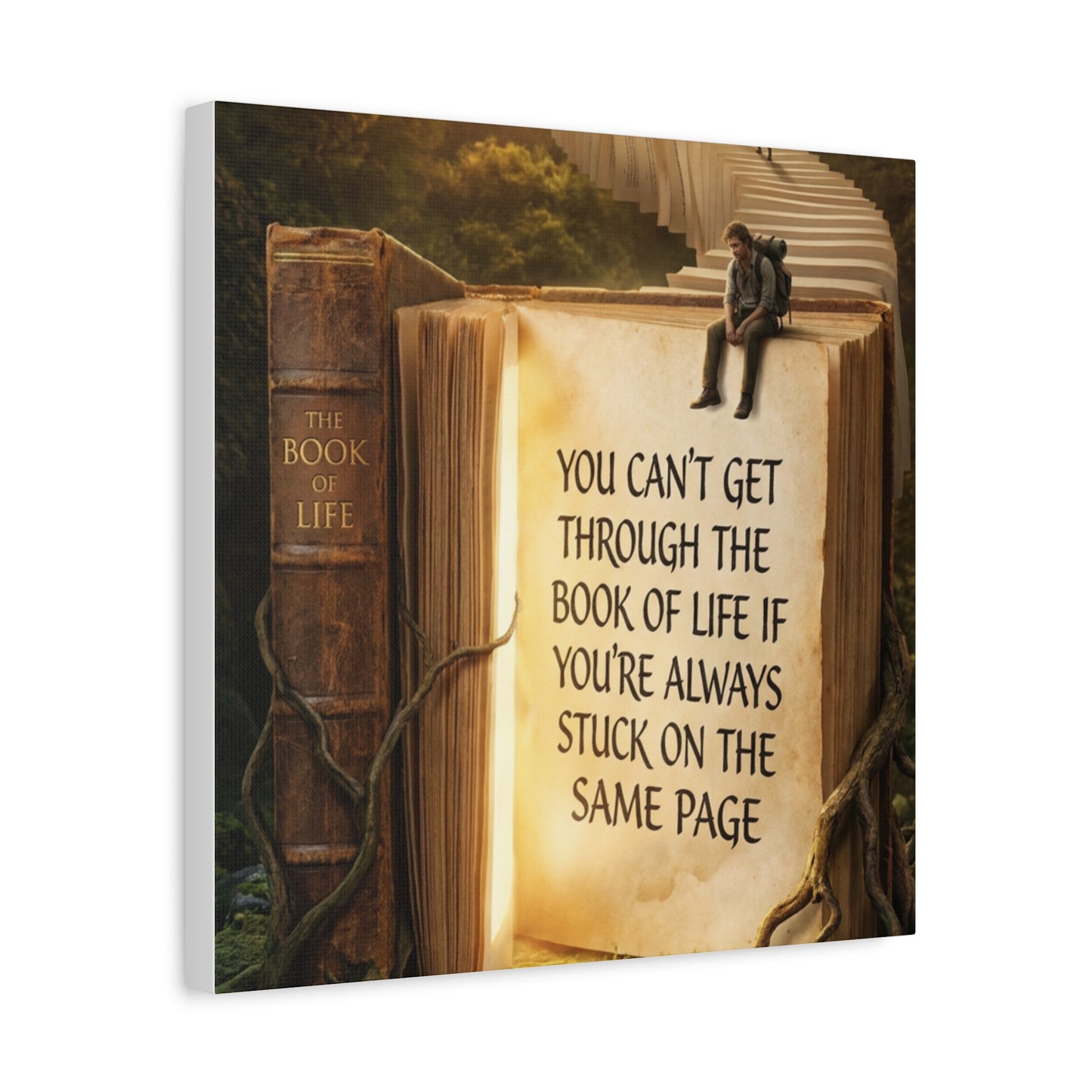 Inspirational Canvas Wall Art — "You Can't Get Through the Book of Life..."