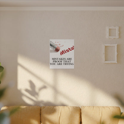 Inspirational Canvas Wall Art - "Mistakes Are Proof That You Are Trying" - Vertical