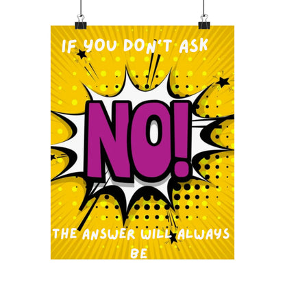 NO! Pop Art Satin Poster