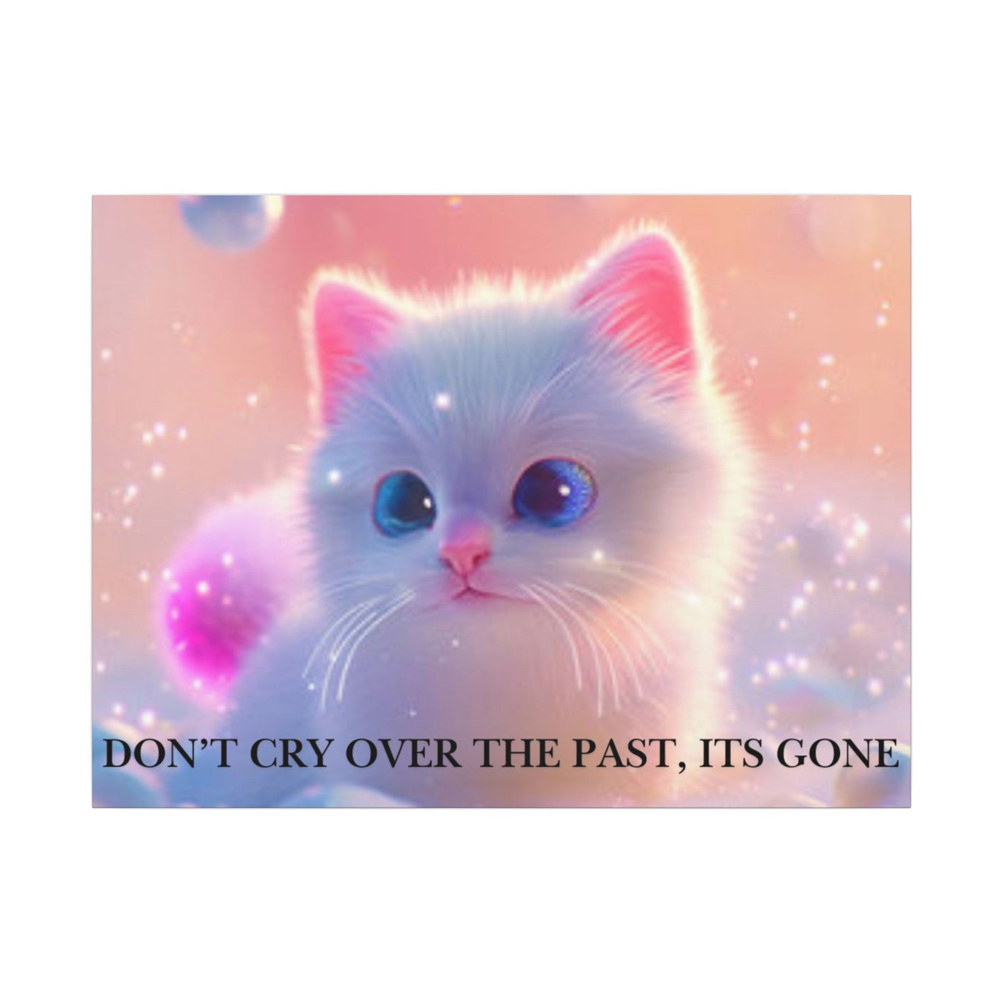 Inspirational Pastel Kitten Canvas - "Live in the Present" Wall Art