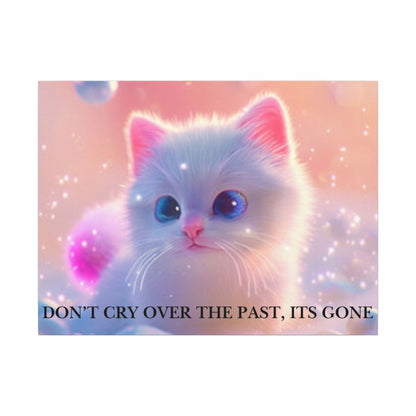Inspirational Pastel Kitten Canvas - "Live in the Present" Wall Art