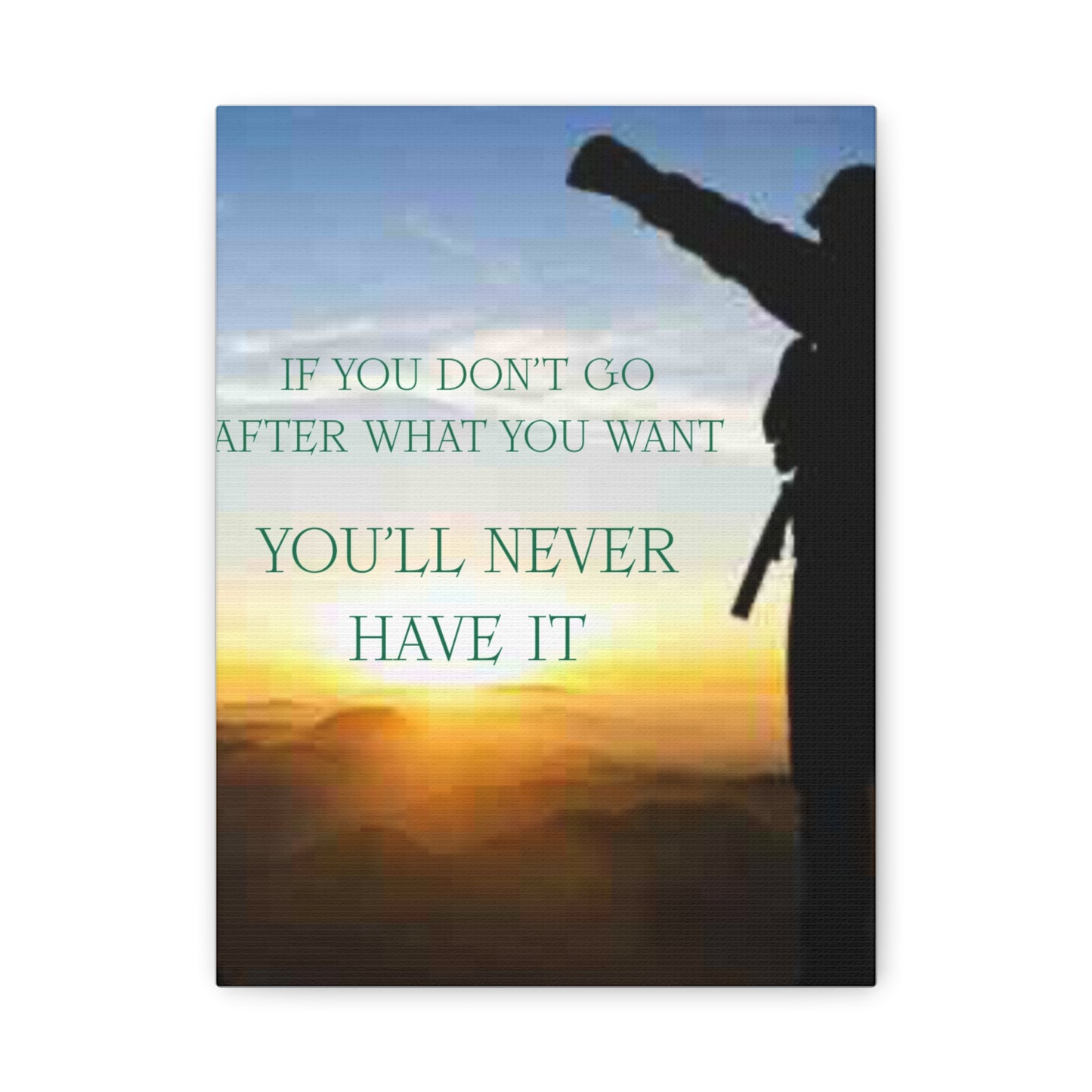 Motivational Canvas Wall Art - "If You Don't Go After What You Want, You'll Never Have It"