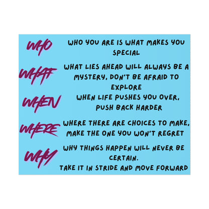 Inspirational Who/What/When/Where/Why Motivational Poster