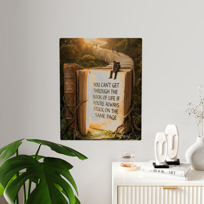 Acrylic Wall Art — "You Can't Get Through the Book of Life" Inspirational Quote Panel