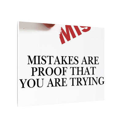 Motivational Canvas Print – "Mistakes Are Proof That You Are Trying" - Horizontal