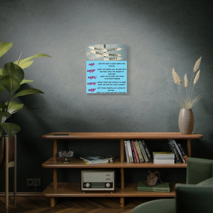 Motivational Canvas Wall Art — 'Who What When Where Why' Inspirational Quote