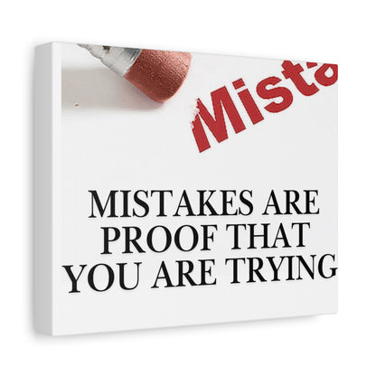Motivational Canvas Wall Art – "Mistakes Are Proof That You Are Trying"