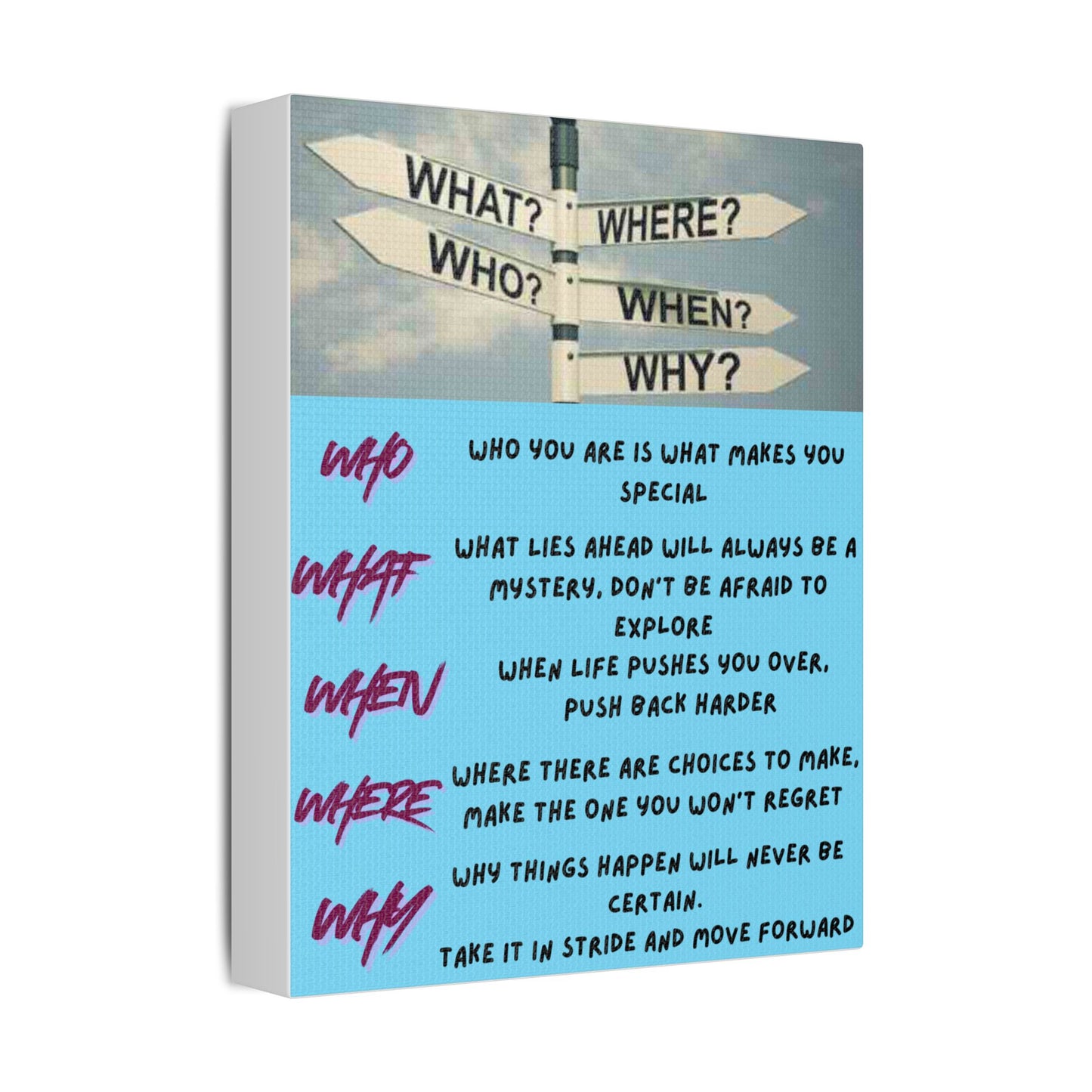 Motivational Question Sign Stretched Canvas
