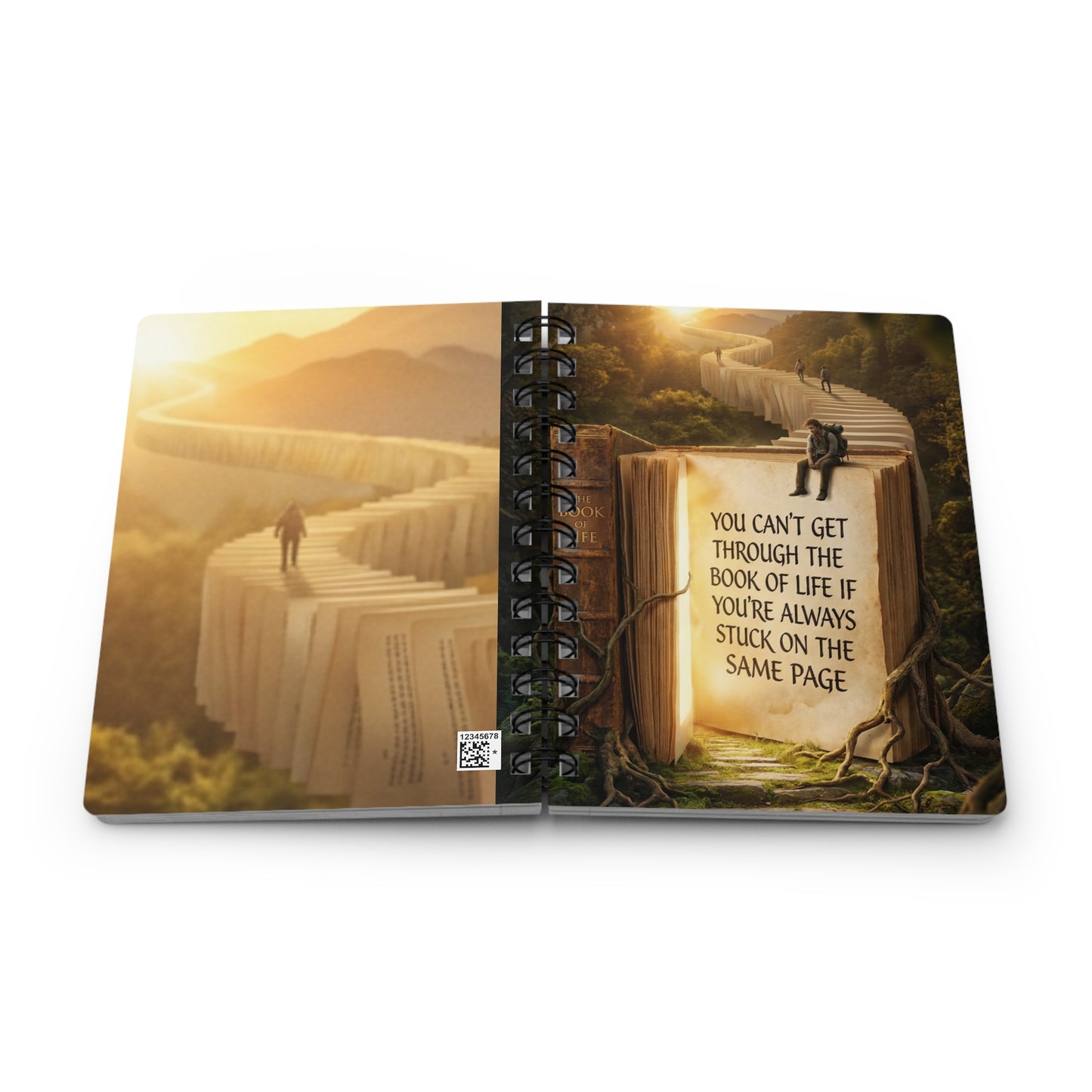 Spiral Journal — Motivational Adventure Notebook with 'You Can't Get Through the Book of Life...' Quote