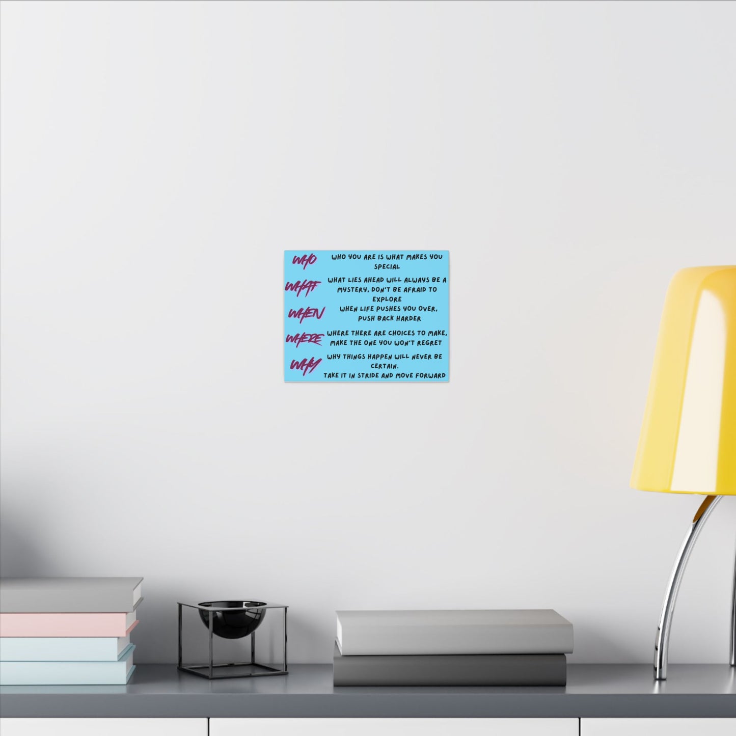 Inspirational 'Who What When Where Why' Matte Canvas Wall Art