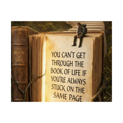 Inspirational Satin Poster — "You Can't Get Through The Book of Life" Quote