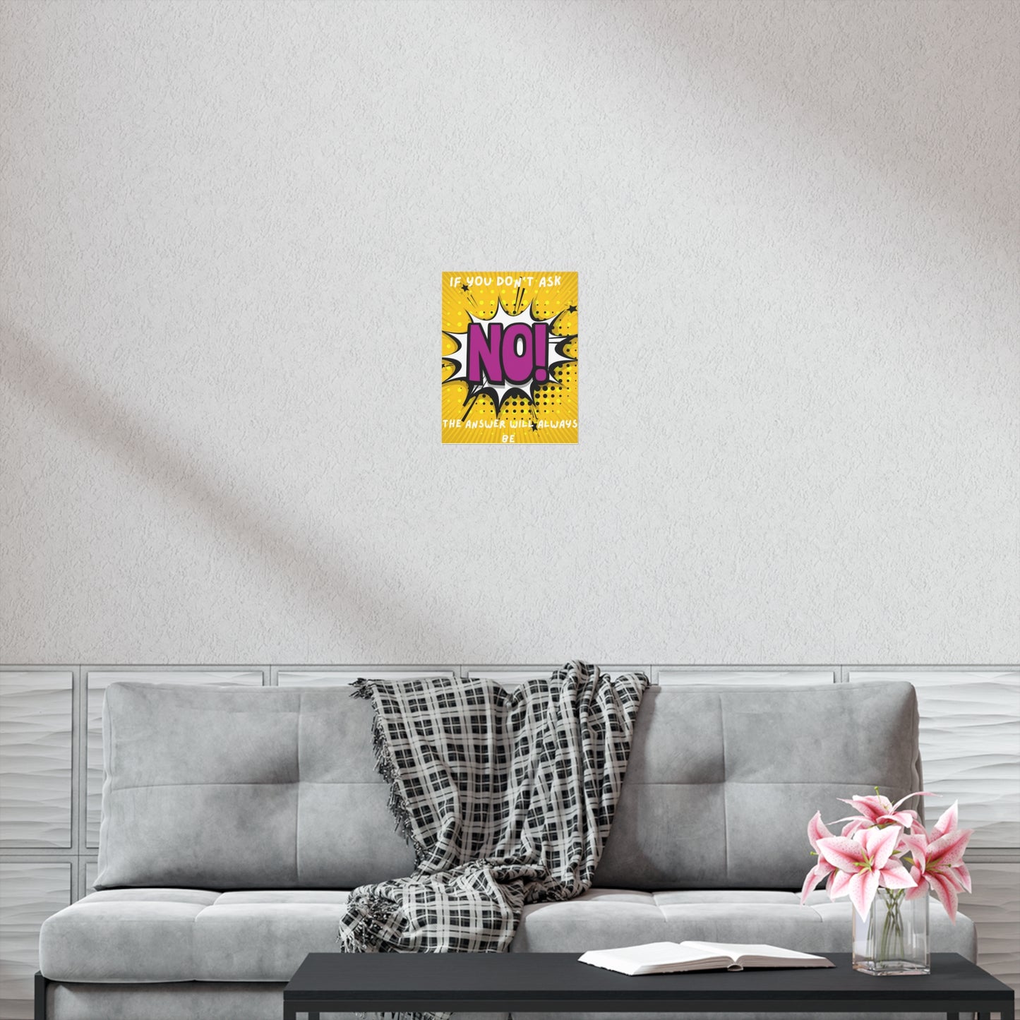 No! Pop Art Poster – "If You Don't Ask the Answer Will Always Be No" Motivational Wall Art