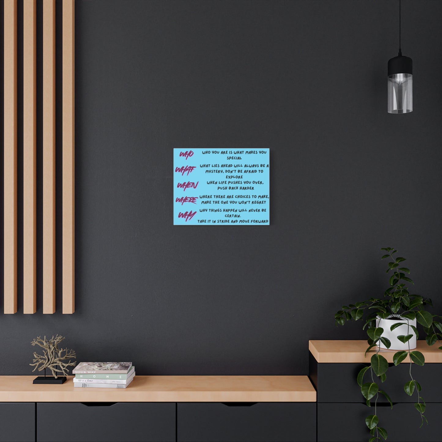 Inspirational 'Who What When Where Why' Matte Canvas Art