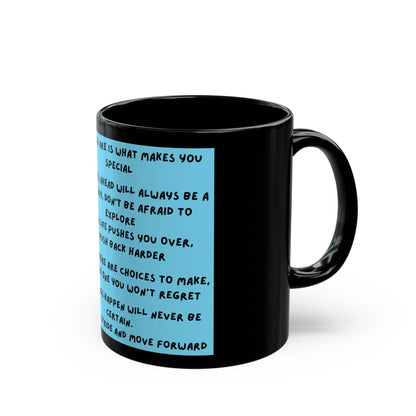 Inspirational Quote Black Mug — Motivational Daily Affirmation Coffee Cup (11oz)