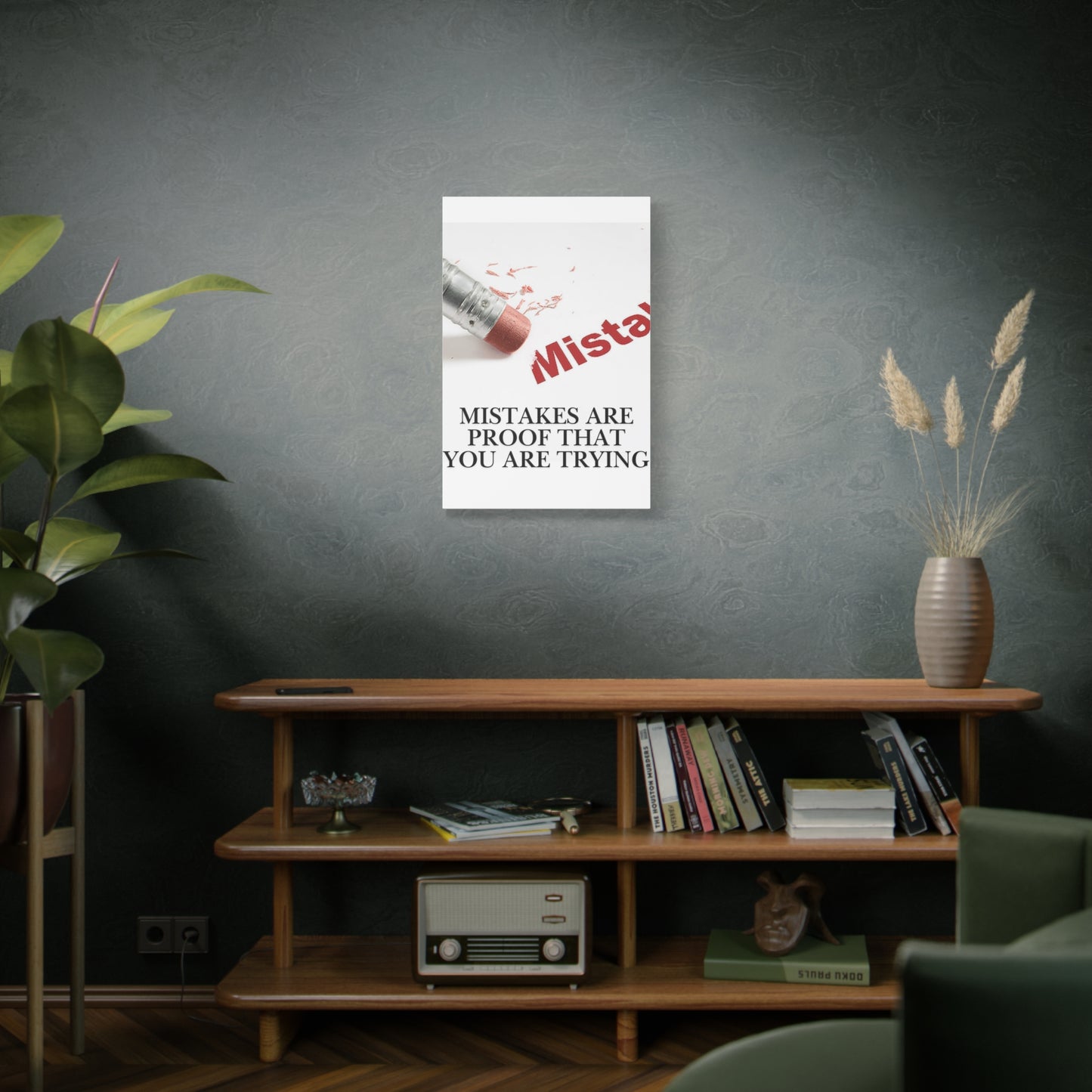 Mistakes Are Proof That You Are Trying — Matte Stretched Canvas Wall Art (Vertical)