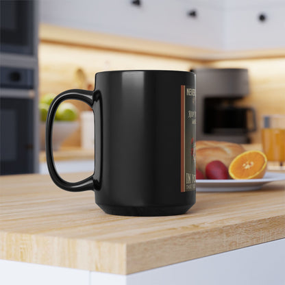 Inspirational Black Mug — “Never Let the Odds…” Floral Quote (11oz/15oz)