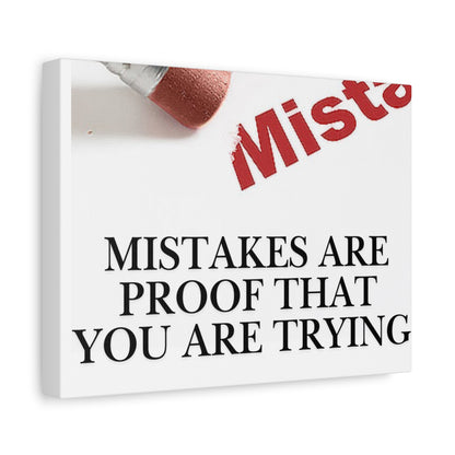 Motivational Canvas Wall Art – "Mistakes Are Proof That You Are Trying"