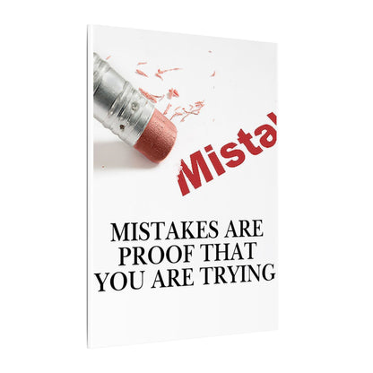 Inspirational Canvas Wall Art - "Mistakes Are Proof That You Are Trying" - Vertical